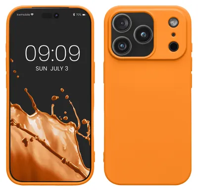 Produktbild von kwmobile Hülle kompatibel mit Apple iPhone 17 Pro Hülle - gummierte TPU Silikon Handyhülle - Schutzhülle für kabelloses Laden - Case in Fruity Orange