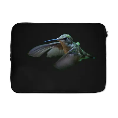 Produktbild von MuchoWow® Laptop Hülle 13 Zoll Kolibri - Federn - Schwarz Laptoptasche - Laptophülle - Sleeve - Rundumschutz
