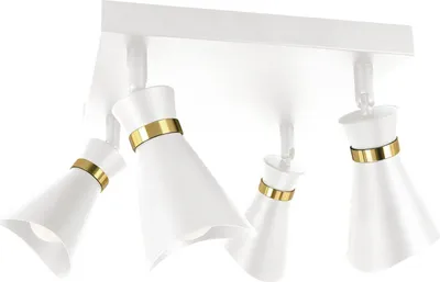 Immagine prodotto di Faretto da soffitto E14 largo 25 cm orientabile in oro bianco a 4 luci moderno