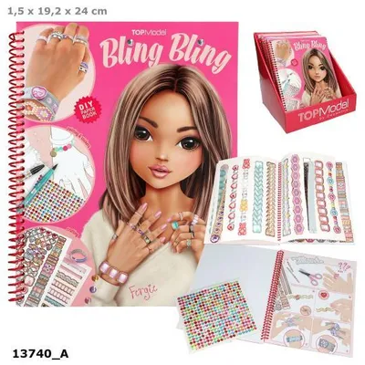 Zdjęcie produktu dla Kolorowanka DIY Bling Bling Top Model do robienia pierścionków i bransoletek z naklejkami 13740A