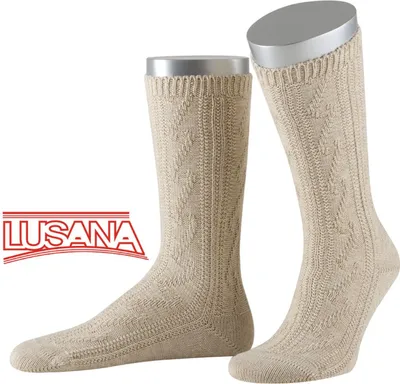 Lusana Umschlag Schoppersocken in beige