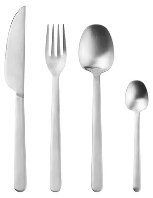 Image de Ensemble de couverts de style nordique "Bistro" de Broste Copenhagen, finition satinée, 16 pièces