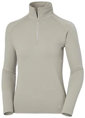 Immagine prodotto di Helly Hansen, felpa da donna, modello Verglas, zip parziale, colore grigio chiaro, taglia XL