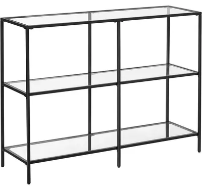 Image de Console moderne en acier noir et verre trempé