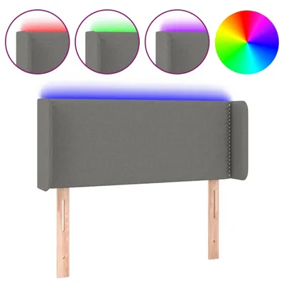 Produktbild von vidaXL LED Kopfteil Dunkelgrau 103x16x78/88 cm Stoff