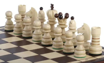 Produktbild von Traditionelles Schachset "Pearl" Klassische Schachspiel aus Holz 42x42cm