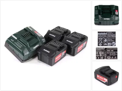 Zdjęcie produktu dla Metabo Zestaw Akumulatorów 3X5.2Ah + Ładowarka Asc 30-36 V