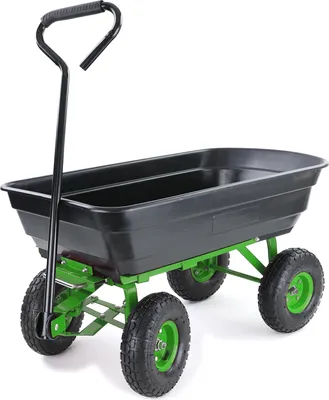 Produktbild von Transportwagen Gartenwagen Schubkarre Handwagen Kippfunktion 250 kg Schwarz Grün