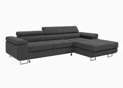 Obrázek produktu pro Rohová pohovka PASSANO, barva antracit, rozměry 275 x 90 x 202 cm, pravostranné provedení s rozkládací funkcí a úložným prostorem na lůžko, Obrázek vytvořený pomocí AI