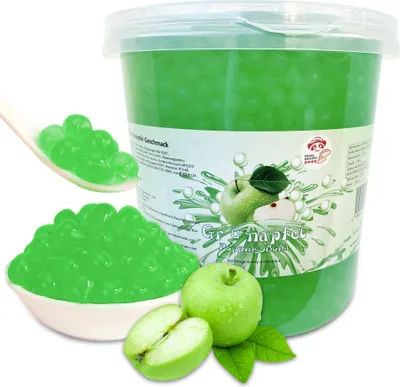 Produktbild von Bubble Tee Popping Boba-XXL Grünapfel Boba 3KG-Natur&Vegan-Super Ideen zum Bubble Tea DIY und Fantastische Boba Partys