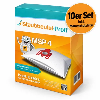 Produktbild von 10 Staubsaugerbeutel MSP4 passend für Miele Complete C3 Electro EcoLine - SGFP3 kompatibel mit Swirl M40, KI-generiertes Bild