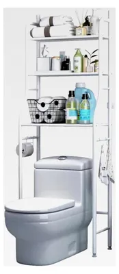 Produktbild von Toilettenregal Weiß Waschmaschinenregal Badezimmerregal mit 3 Ablagen