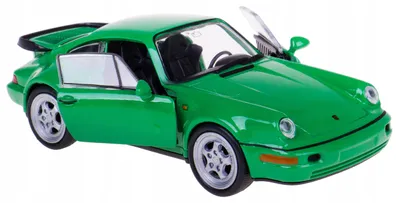 Obrázek produktu pro Welly, model Porsche 911 Turbo, kovový, tmavě zelený, měřítko 1:34-39