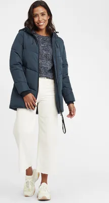 Produktbild von OXMO OXJunchen Damen Winterjacke Damenjacke Jacke mit Kapuze Eingrifftaschen Reißverschluss Regular fit