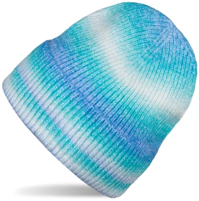 Produktbild von styleBREAKER Damen Strickmütze mit Streifen Farbverlauf im Ombré Look, Feinstrick Mütze, Strick Beanie 04024199