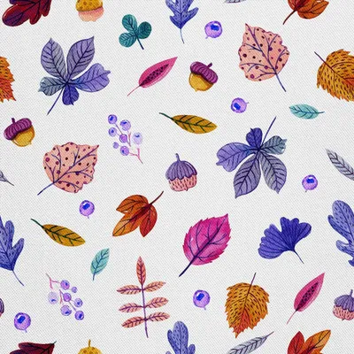 Image de OUTDOOR DECOSTOFFS OXFORD - Motif feuilles multicolores aquarelle 2