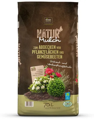Produktbild von PATZER NATUR Mulch zum Abdecken von Pflanzenflächen torffrei - 70 Liter
