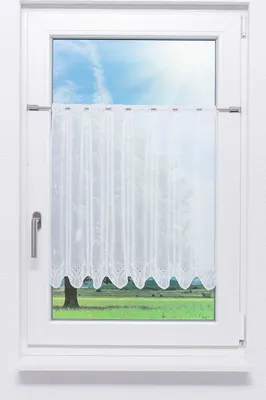 Produktbild von Lysel Scheibengardine Blümchenpaar (Bx H) 107cm * 60cm weiß/reinweiß