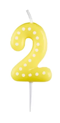 Produktbild von Amscan nummer Kerze 2 Wachs 6,5 cm gelb
