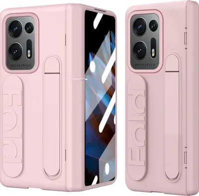 Obrázek produktu pro Pouzdro s popruhem na Oppo Find N2 vestavěnou ochranou displeje, stojánkem a ochrana pantu Růžový
