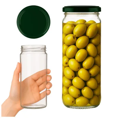Zdjęcie produktu dla SuperButelki - Słoik szklany 500 ml z zakrętką fi 63 mm, zestaw słoików 0,5 l wieczka, na przetwory, dżemy komplet 0,5l słoik + E-BOOK