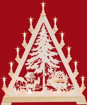 Produktbild von Lichterspitze Forsthaus (55x66cm) von Kunstgewerbe Taulin