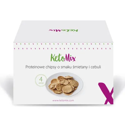 Zdjęcie produktu dla KetoMix Proteinowe chipsy o smaku śmietany i cebuli | 4 porcje, 120 g