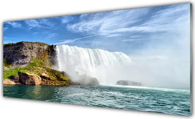 Produktbild von Acrylglasbilder 125x50 Wandbild Druck Wasserfall Meer Natur