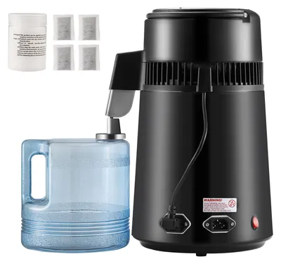 Produktbild von SucceBuy Wasser-Destilliergerät aus Edelstahl, 4L Kapazität, Schwarz