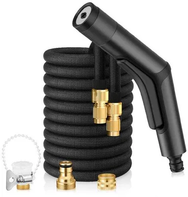 Image de Pistolet haute pression en aluminium pour station de lavage automobile, longueur 15 m, tuyau + pistolet + raccord en croix