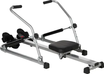 Image de Rameur pliable, réRameur, appareil de fitness pliable pour la maison, 4 niveaux de résistance, écran numérique, sistance réglable, écran digital, noir