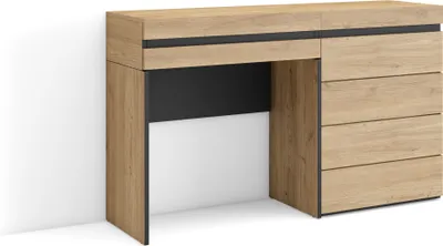 Produktbild von Schminktisch, 127x35x75 cm, mit Schublade, Kommode mit Schubladen, Eiche farbe