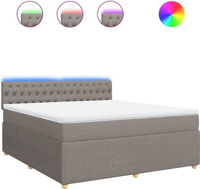 Produktbild von vidaXL Boxspringbett mit Matratze Taupe 180x200 cm Stoff