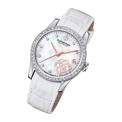 Produktbild von Candino Damen Analog Uhr Elegance C4721/1 Fashion Leder Armbanduhr weiß UC4721/1
