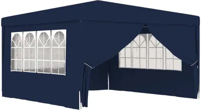 Obrázek produktu pro Profesionální party stan s bočnicemi 4 x 4 m modrý 90 g/m²