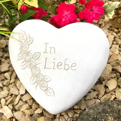 Produktbild von XXL Grabherz Spruch Grabschmuck Grab Herz - In Liebe - ca.1300g