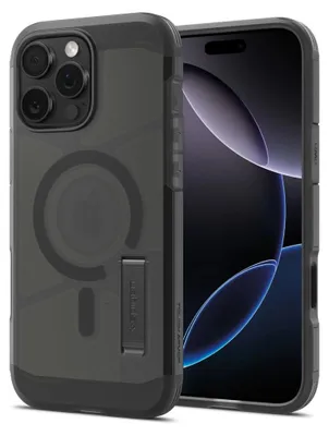 A phone case with a phone inside, shown from a diagonal angle.