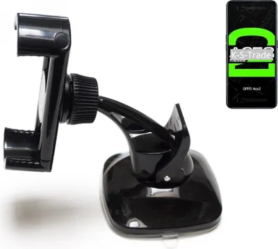 Produktbild von K-S-Trade kompakte Handy-Halterung Windschutzscheibe kompatibel mit Oppo Reno Ace 2 Armaturenbrett schwarz Autohalterung KFZ Halter Scheiben-Halterung