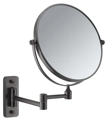 Produktbild von Wandspiegel 3X Vergrößerung gun metal, Edelstahl, Glas, Cromall, 18 cm Durchmesser, ausziehbar, Wandmontage mit Schrauben