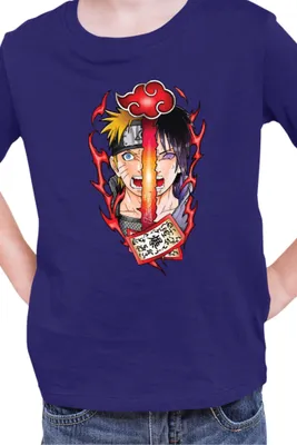 Immagine prodotto di Maglietta per bambini Naruto Naruto V Sasuke 02, 9-11 Jahr - 140 , Bleu foncé