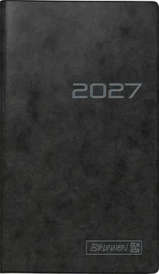 Produktbild von 2027 BRUNNEN Taschenkalender9x15cm sw 2S/1M
