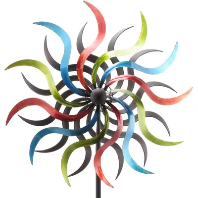 Produktbild von Windrad Gartendeko Metall Sonne gegenläufig 177,8 cm