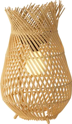 Produktbild von Kaemingk Laterne LED Solar, 36cm hoch, Ø22cm, aus Geflecht, naturfarben, warmweiß