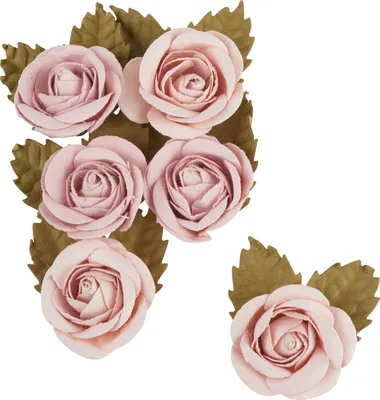 Produktbild von Papierblumen "Rosé", groß, 6 Stück