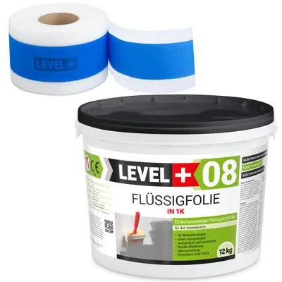 Produktbild von Dichtset 12kg Flüssigfolie 15m Elastomer Dichtband Badabdichtung Dusche SET309