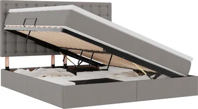 Immagine prodotto di Letto con contenitore LED e materasso Tortora 160 x 200 cm
