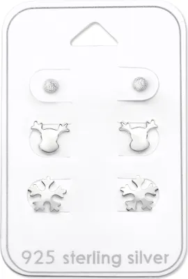 Produktbild von Ohrstecker Set 925 Sterling Silber mit Wintermotiven