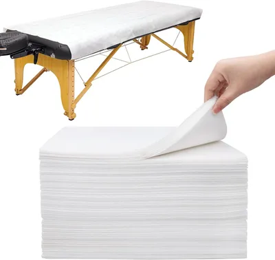Productafbeelding van 100 wegwerpbeschermhoezen voor ligbedden, massagebankhoes, fleece, geschikt voor massagesalons en schoonheidssalons, afmetingen 80 x 180 cm