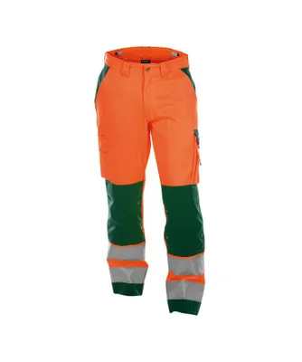 Produktbild von DASSY® Buffalo Warnschutzhose mit Kniepolstertaschen NEONORANGE/FLASCHENGRÜN Gr.58 Länge: PLUS