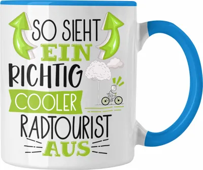 Produktbild von Trendation - So Sieht Ein Richtig Cooler Radtourist Aus Geschenk Tasse Lustiger Spruch Geschenkidee (Blau)